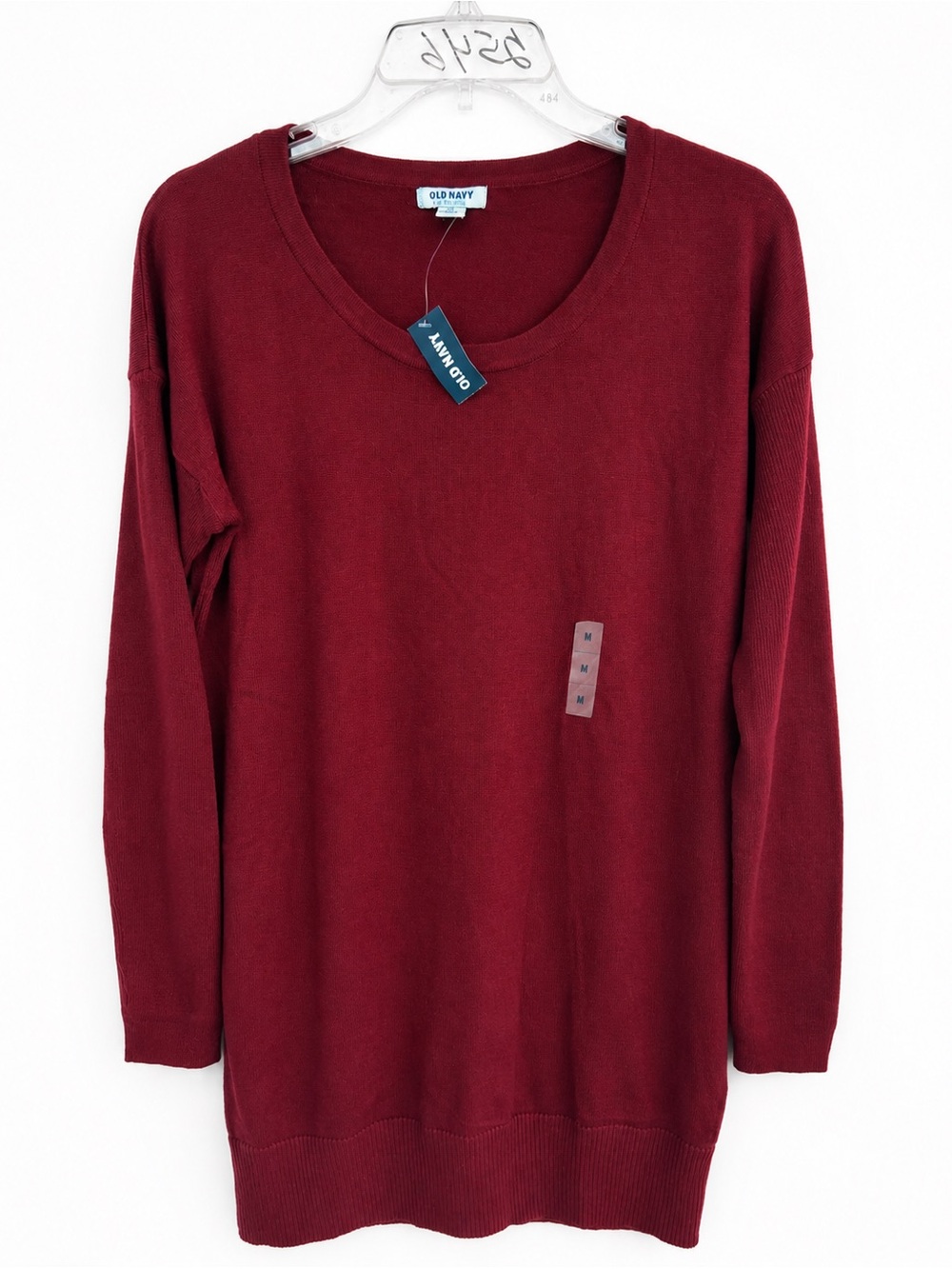 NWT Old Navy Women's Deep Burgundy Scoop Neck Sweater